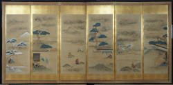 Genjimono-gatari gold panel 1880