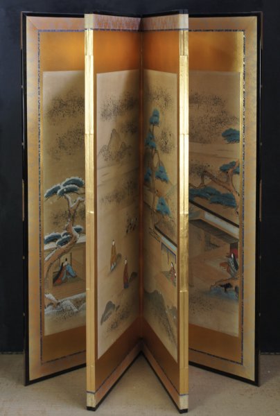 Genjimono-gatari gold panel 1880