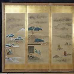Genjimono-gatari gold panel 1880