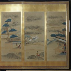 Genjimono-gatari gold panel 1880
