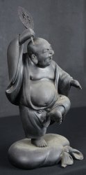 Hotei Buddhist deity sculpture 1950s