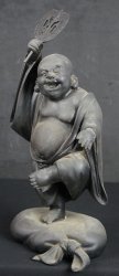 Hotei Buddhist deity sculpture 1950s