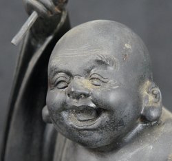 Hotei Buddhist deity sculpture 1950s