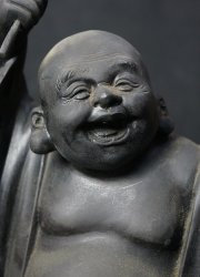 Hotei Buddhist deity sculpture 1950s