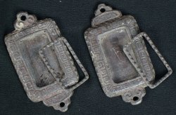 Image/calligraphy pewter holder 1800s