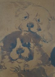 Inu dog painting 1890s
