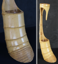 Japan art bamboo vase 1970