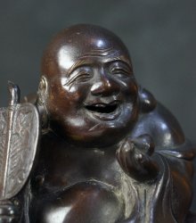 Japan bronze Koro Hotei 1900