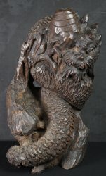 Japan dragon Tatsu carving 1900