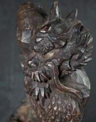 Japan dragon Tatsu carving 1900