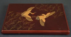 Japan lacquer Tsuru birds 1900s