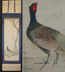 Japan pheasant scroll 1900s