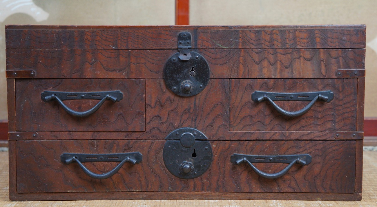Antique Kotansu Japanese Wood Small Furniture 1800's Japan Cabinet Materials: wood, iron - Antique Kotansu Japanese Wood Small Furniture 1800's Japan Cabinet
