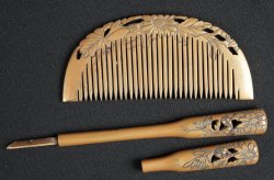 Kanzashi comb and pin 1900