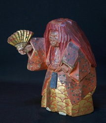 Noh wood carving 1890s