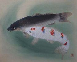 Koi carp art 1950