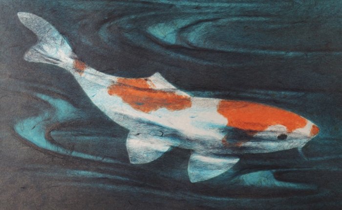 Koi carp Washi art 1970