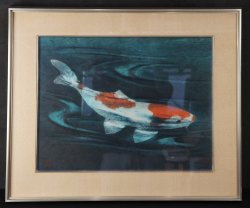 Koi carp Washi art 1970