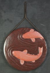 Koi carps wood carving 1970