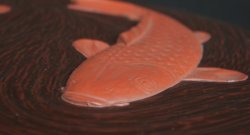 Koi carps wood carving 1970