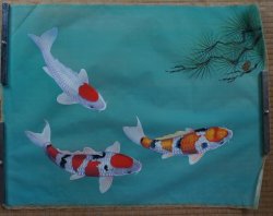 Koi silk painting 1970s