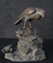 Meiji bronze Tomby hawk 1880