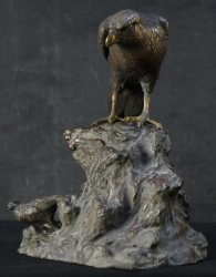 Meiji bronze Tomby hawk 1880