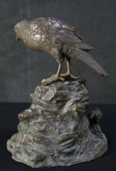 Meiji bronze Tomby hawk 1880