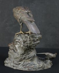 Meiji bronze Tomby hawk 1880