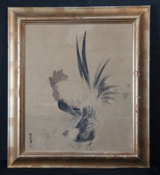 Meiji Zen art 1880 rooster