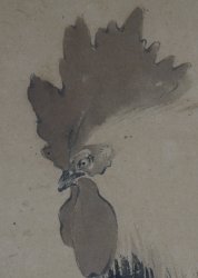 Meiji Zen art 1880 rooster