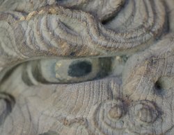 Miyadaiku lion carving 1800