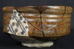 Oribe-Chawan Kintsuki1900
