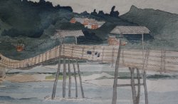 Rural China 1930 woodblock