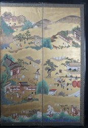 Samurai city Byobu 1800
