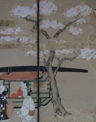 Samurai miniature Byobu 1800