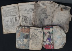 Samurai woodblock print 1800