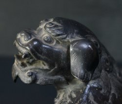 Shishi lion pewter sculpture 1900