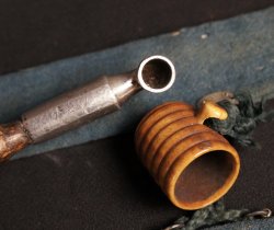 Silver Kiseru pipe Netsuke 1800