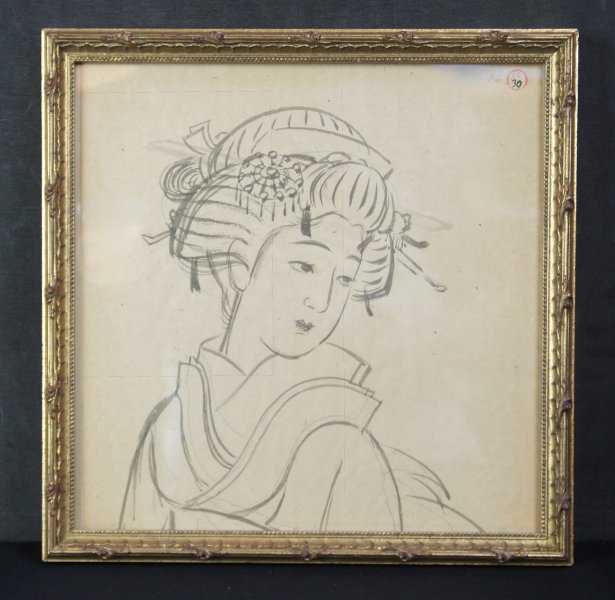 Sketch on paper 1920 Maiko san