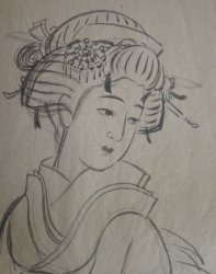 Sketch on paper 1920 Maiko san