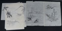 Sumi-e Japan sketch 1900s