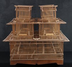 Torikago bird bamboo cage 1950