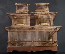 Torikago bird bamboo cage 1950