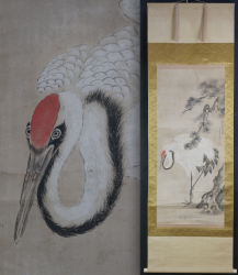Tsuru bird by Matsu tree 1860