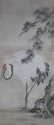 Tsuru bird by Matsu tree 1860