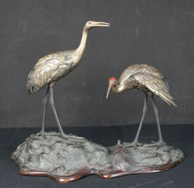 Tsuru birds sculpture 1900s