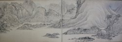 Zen Sumi-e landscape 1880