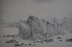 Zen Sumi-e landscape 1880